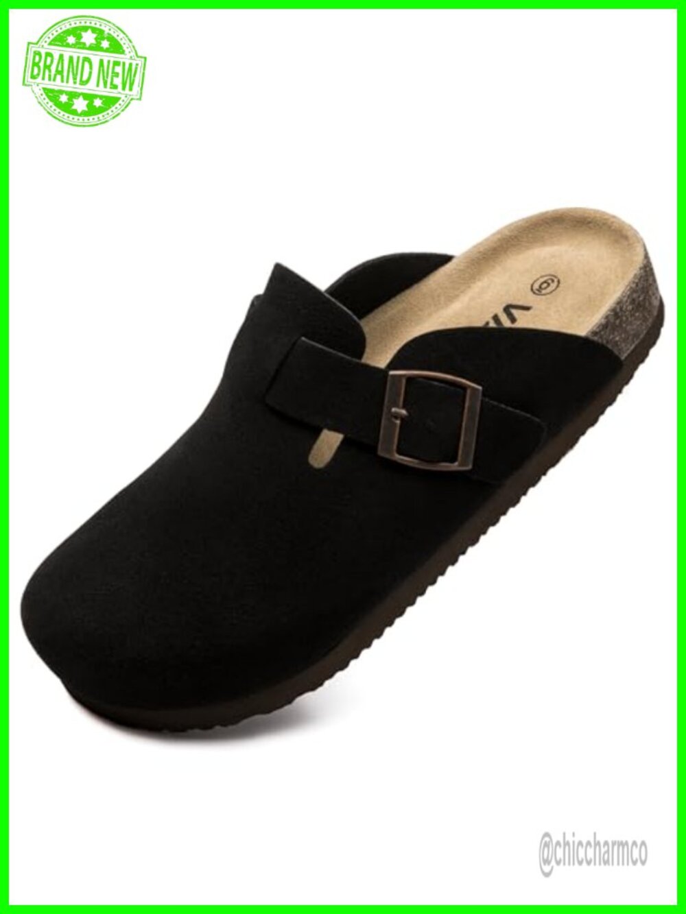 Women's Suede Clogs Slip-On Mule Slippers Adjustable Buckle Comfort